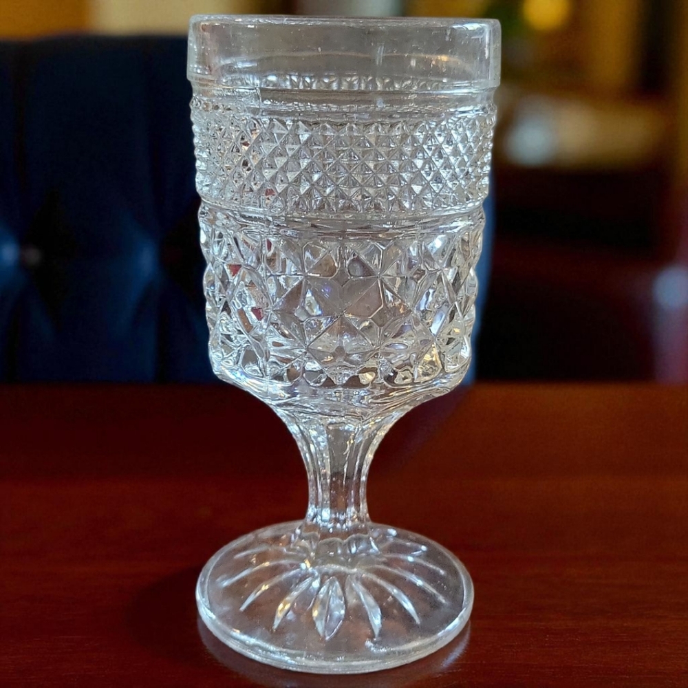 Vtg 1962 1998 Wexford Anchor Hocking Claret Wine Glass Juice Cut Pedestal Footed